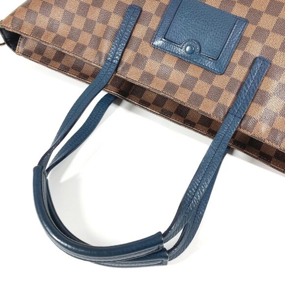 LOUIS VUITTON N41242 Damier Cabas Bag Tote Bag Large Shoulder Bag Brown/Navy - Picture 8 of 16